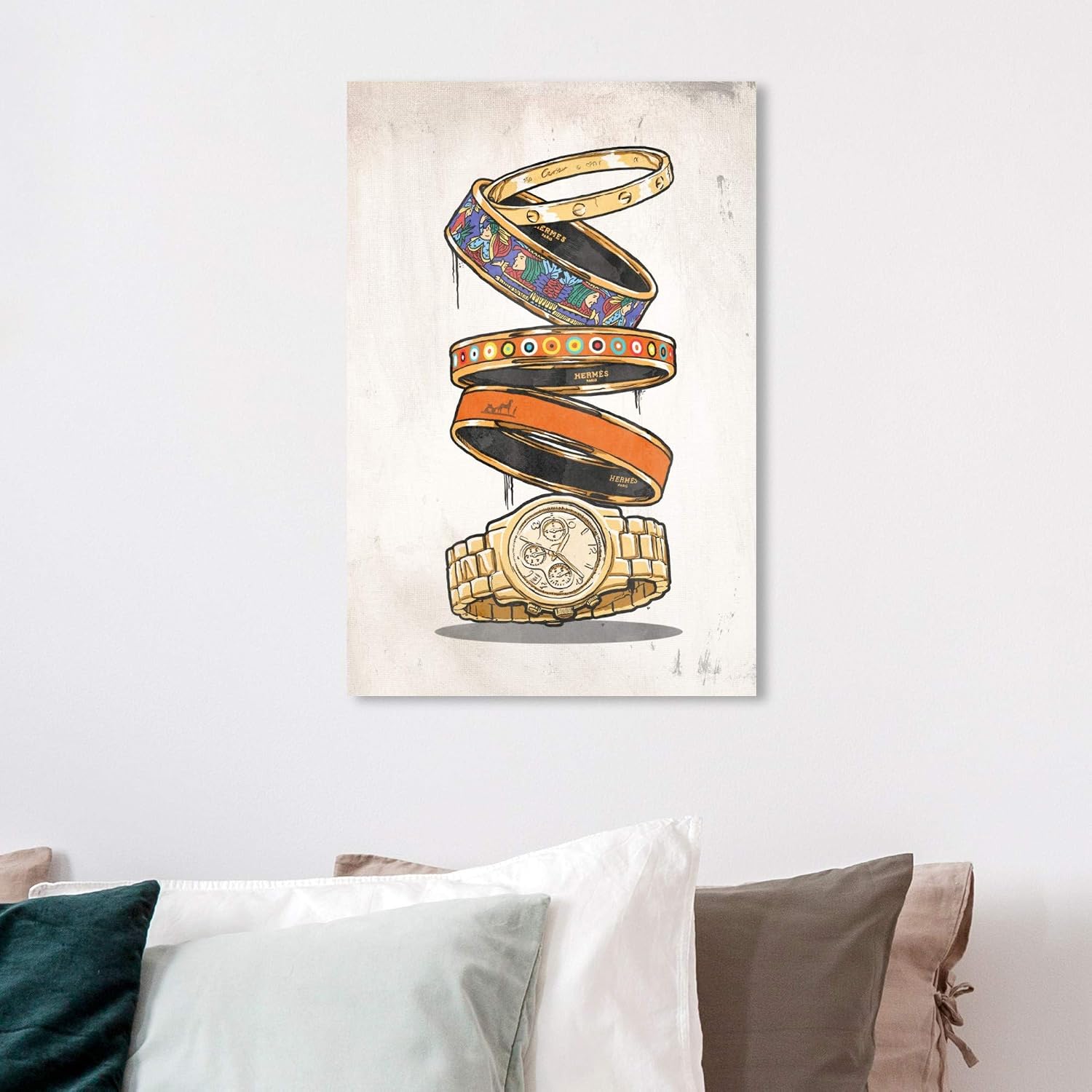 The Oliver Gal Artist Co. Fashion and Glam Premium Wall Art Canvas Prints Modern Home Décor 'Orange Arm Candy' - 16" x 24", Orange, Gold image 5