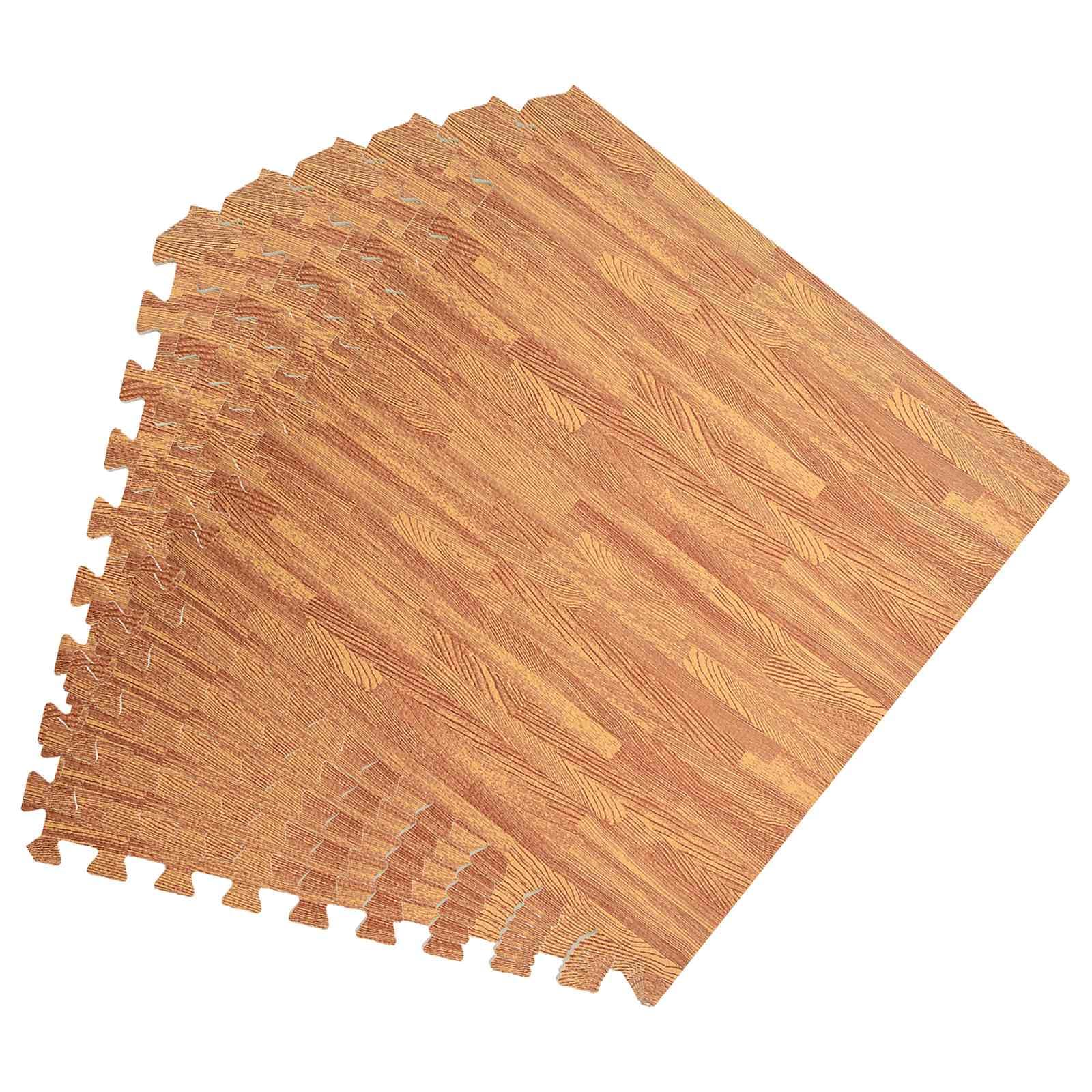 Fußmatten 40 Stück Puzzlematten Bodenmatten Holz-Optik EVA-Schaum 14,4 m² für Home Gym Fitnessraum Sport