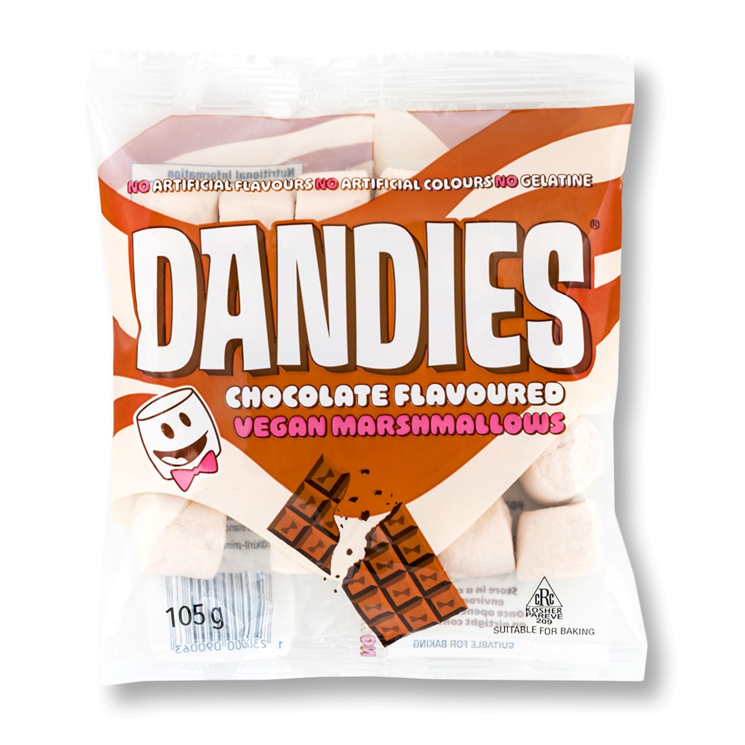 Dandies Bite-Sized Vegan Marshmallows Chocolate Flavoured 105g | Gelatine-Free | Gluten-Free | No Artificial Colours or Flavours | Suitable for Baking
