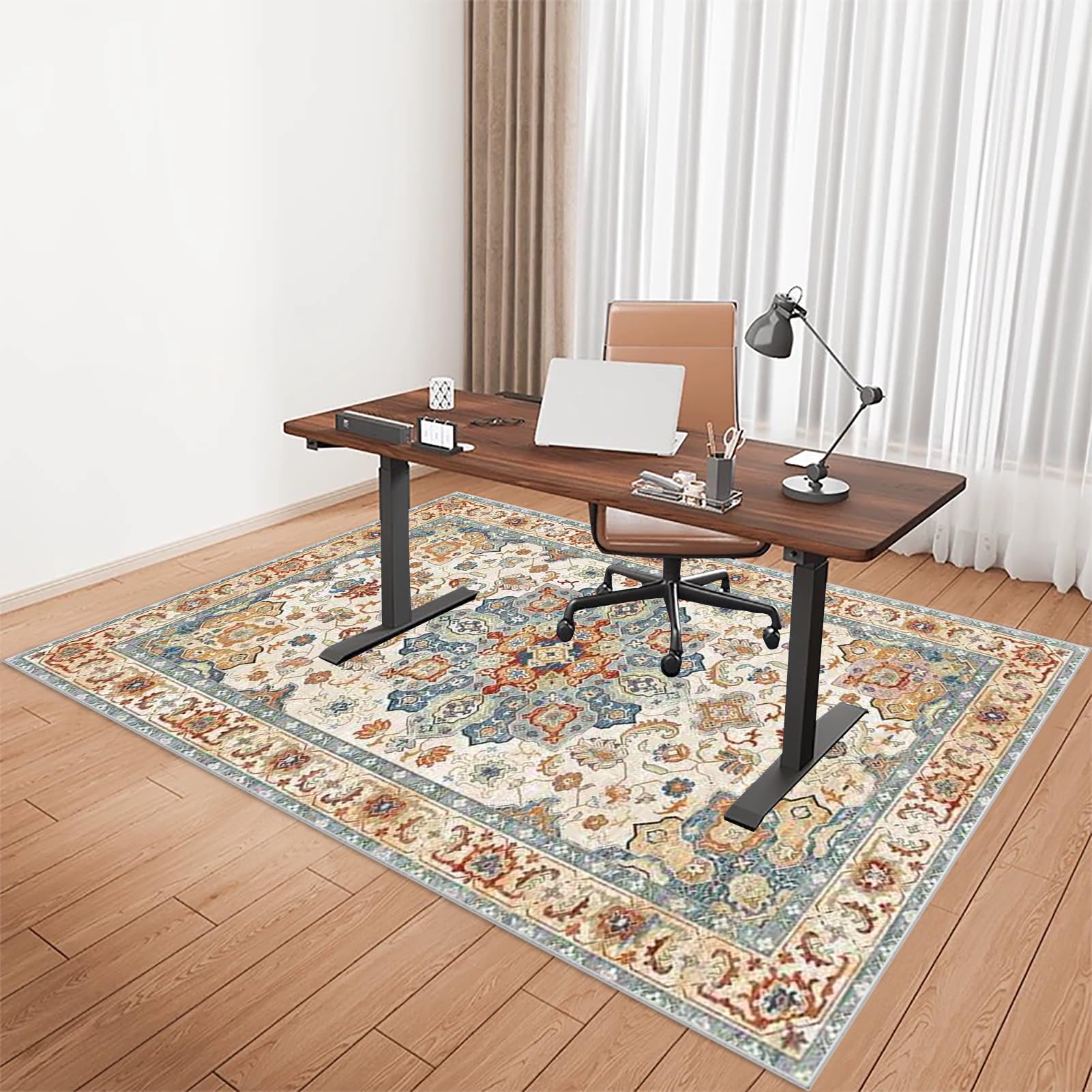 Tkuhknag Color 244 Office Chair Mat - Desk Chair Mat For Carpet 120 X 160 Cm - Carpet Protector Chair Mat - Carpet Chair Mats - Gaming Chair Mat For Hardwood Floors Carpet Wooden Floors Non-Slip Soft Floor Protector