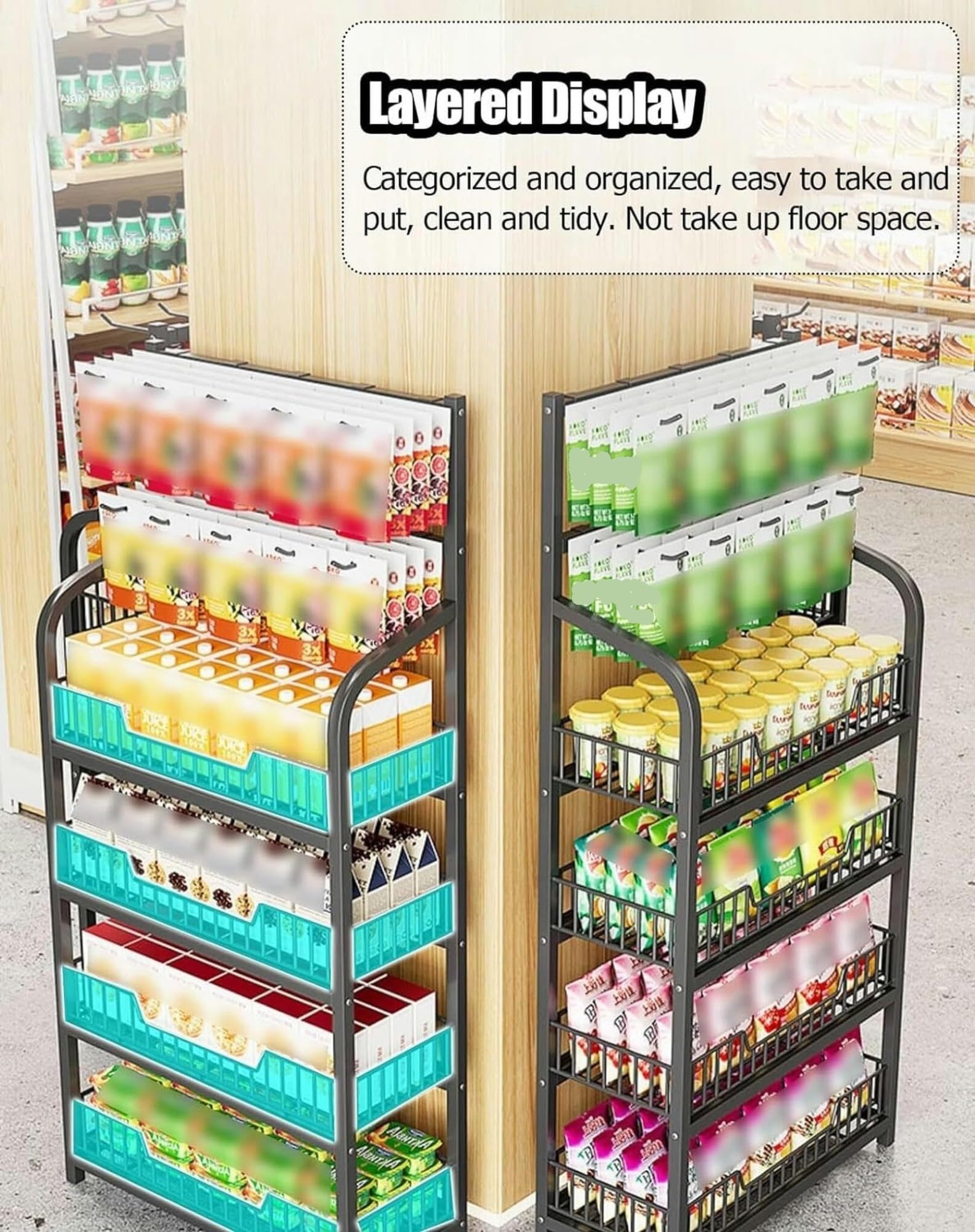 Espositore da banco Bianco a 5 Ripiani per Snack e Bevande con Ganci, autoportante, per Patatine, Snack e Bevande, Ideale per banco Cassa, panetteria o Esposizione al supermercato.