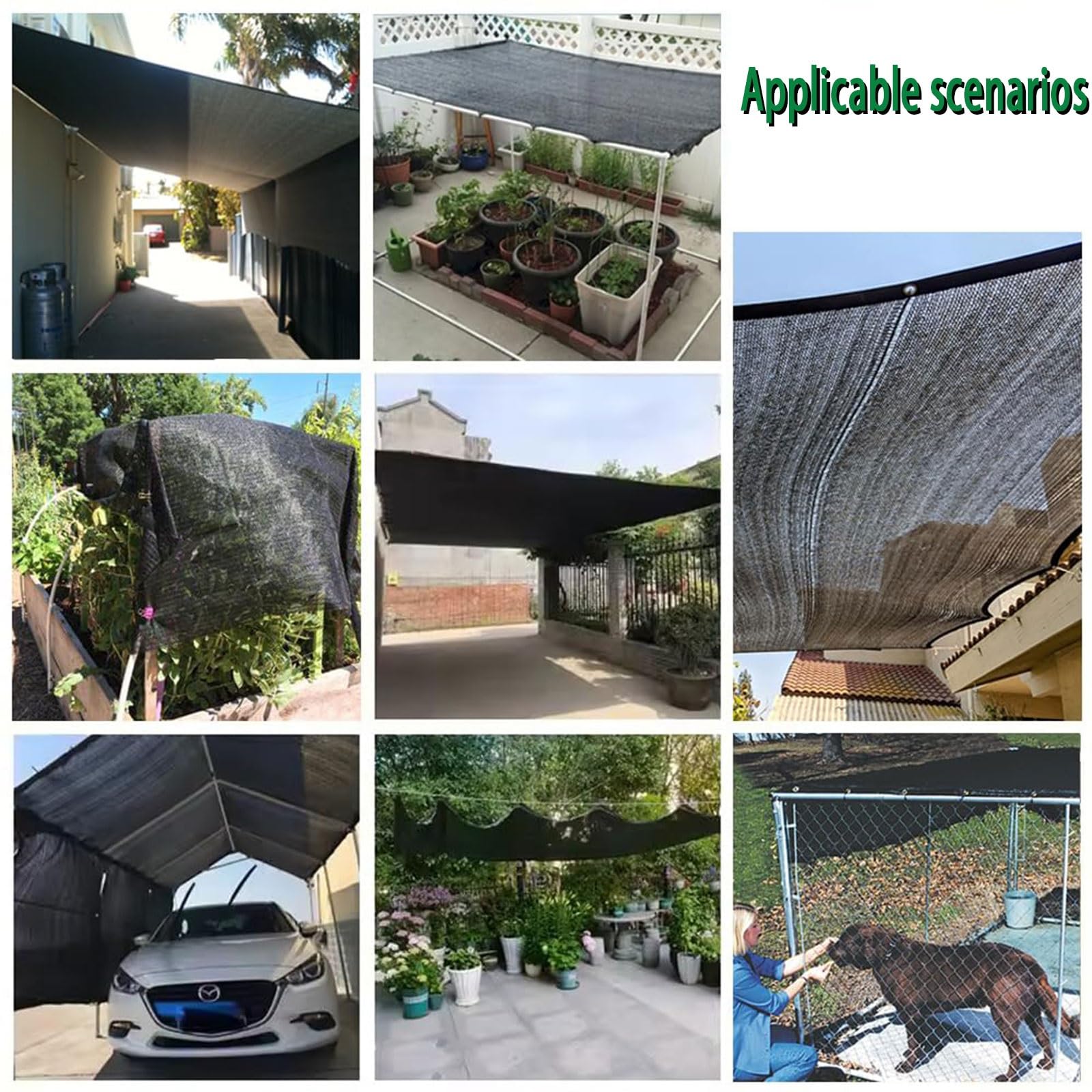 Ogrodowa tkanina przeciwsłoneczna, 90% ochrona przed promieniowaniem UV, siatka z przelotkami, do roślin zewnętrznych, na patio, do hodowli psów, kurnika, ochrona siatki