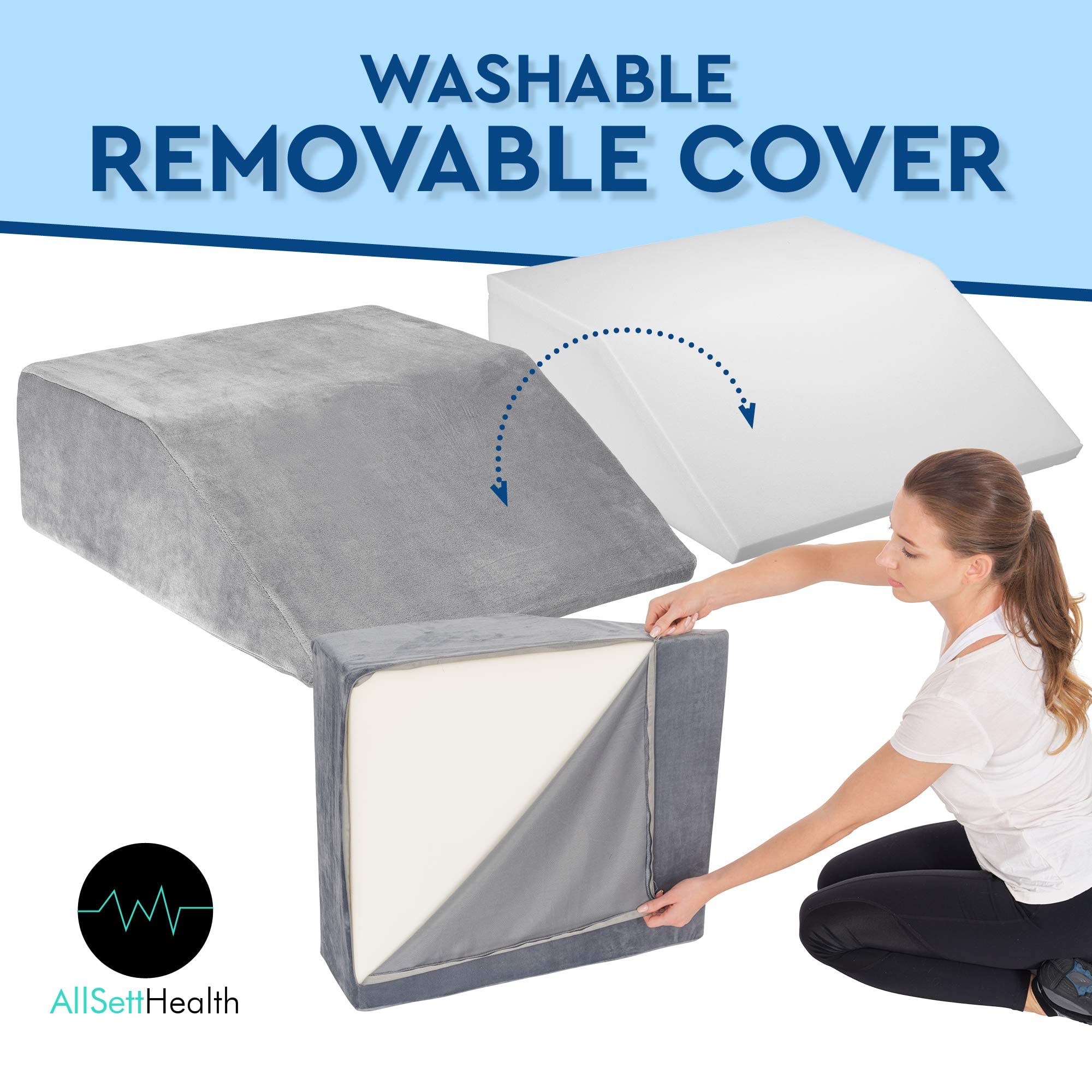 Leg Elevation Pillow with Full Memory Foam Top, HighDensity Leg Rest