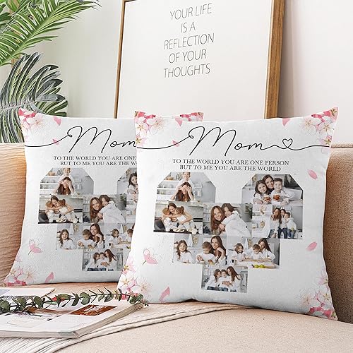 Miniatura 2 de Funda de almohada personalizada con imagen, regalo de cumpleaños para el Día de la Madre, para mamá, esposa, de hija, hijo, niños, marido, funda de