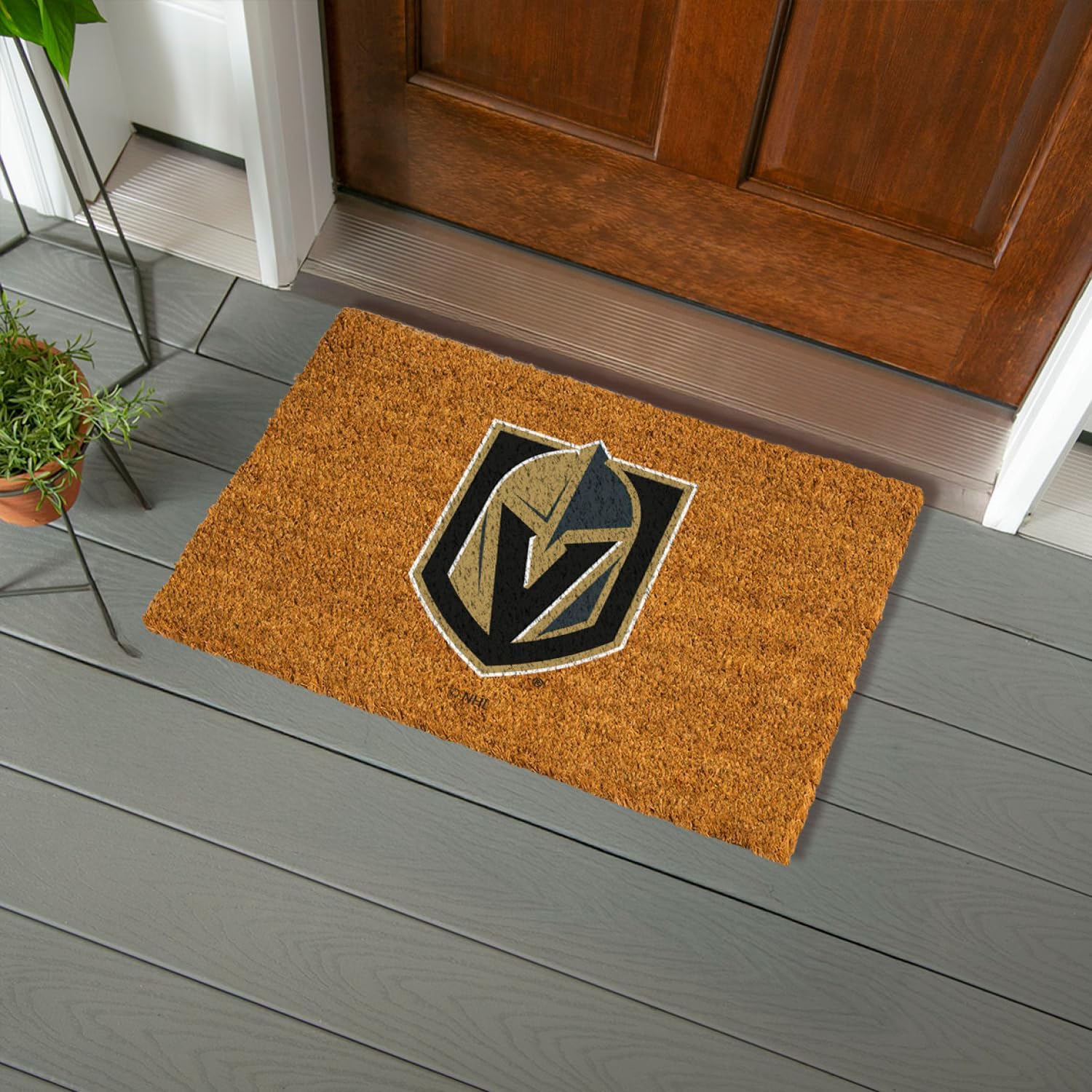 Team Sports America NHL Dallas Stars Coir Doormat 36"x24", Officially Licensed Team Logo, Extra Large Front Door Mat, Outdoor Indoor Entrance Rug, Non-Slip Welcome Mat for Porch Patio