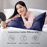 Vista 108 de Bedsure Fundas de almohada de satén, similares a las fundas de almohada de seda tamaño Queen, juego de 2, fundas de almohada para mujeres que
