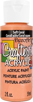 DecoArt DCA142-3 Crafter's Acrylic Paint, 2-Ounce, Soft Coral