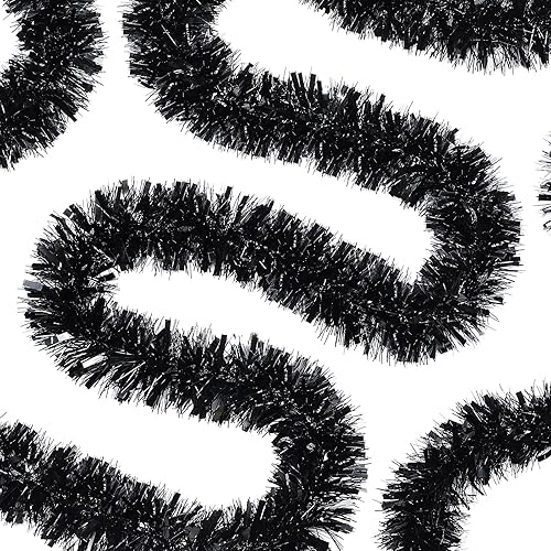 Dilunave - Guirnalda de oropel de Navidad de 40 pies, guirnalda de oropel metálica con hoja de foil y torsión, decoración de guirnalda de oropel