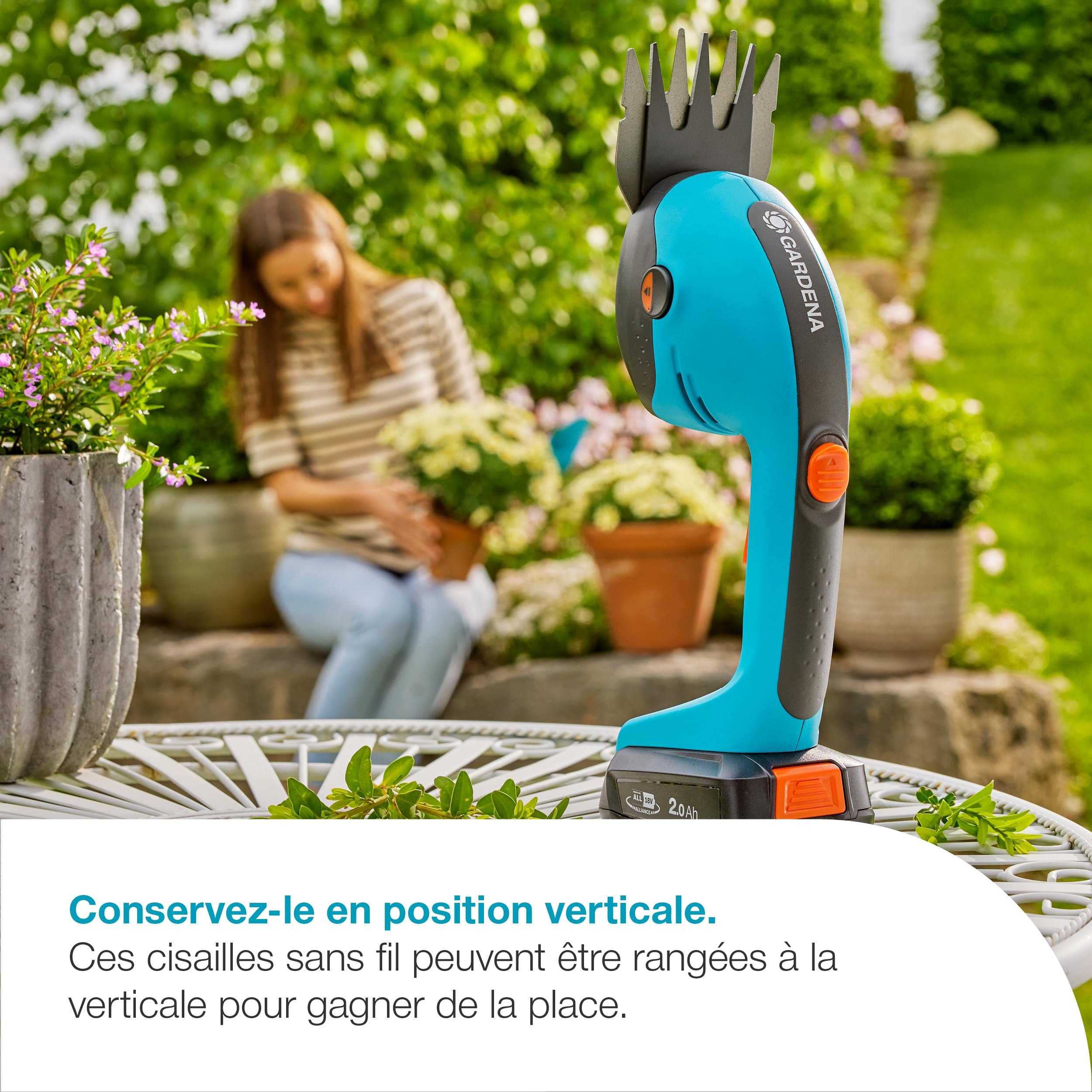 Gardena Kit Cisaille à Gazon + Lame Taille buissons PowerCut 18V / P4A sans Batterie: Lames tranchantes, Lames interchangeables, Légère, Stockage Vertical, sans Fil (14750-55)