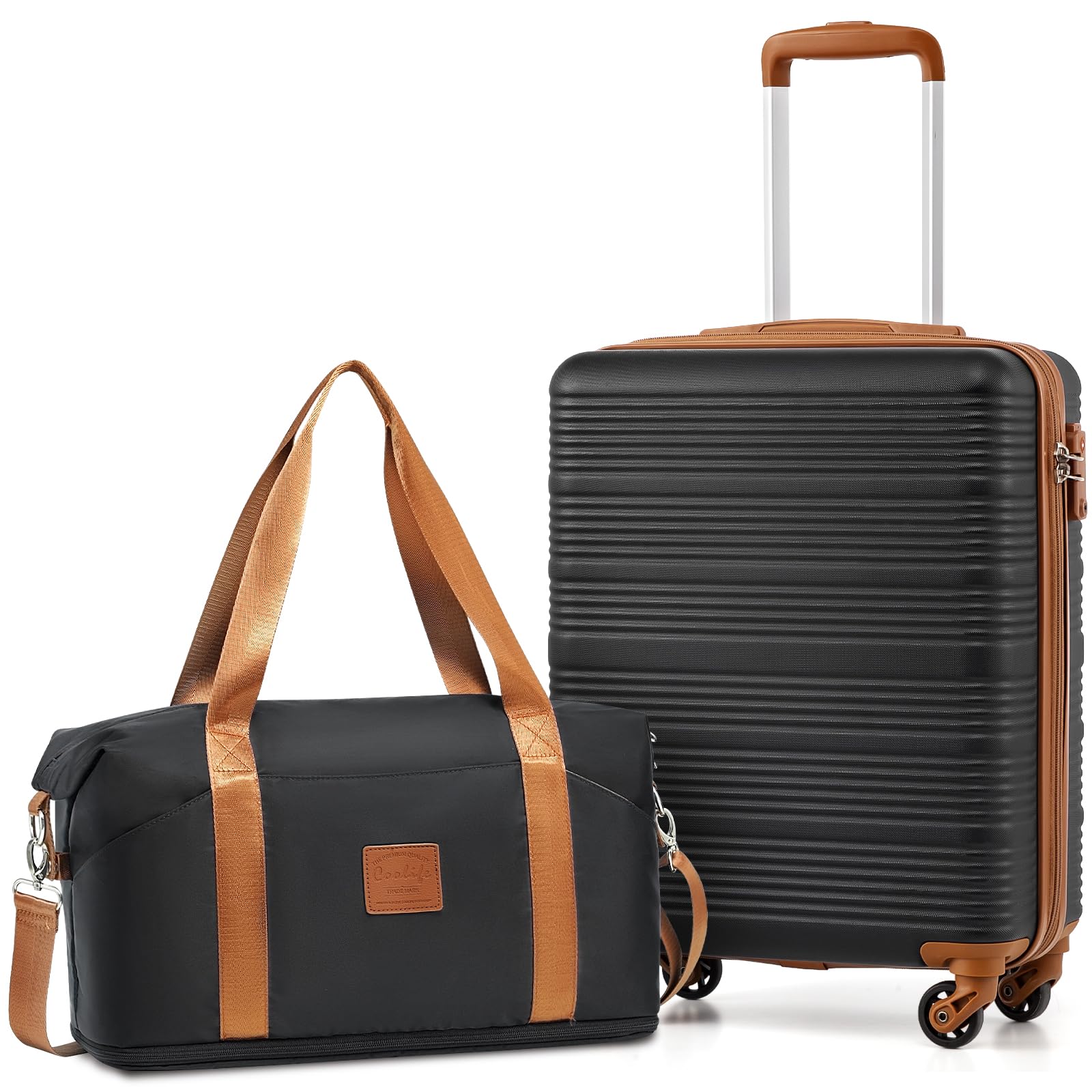 COOLIFE Kabinenkoffer 55X35X20cm für Ryanair Fluggesellschaft Handgepäck Kabinengepäck Hartschlagenkoffer Leichtgewicht mit TSA-Schloss und 4 Spinner-Rädern