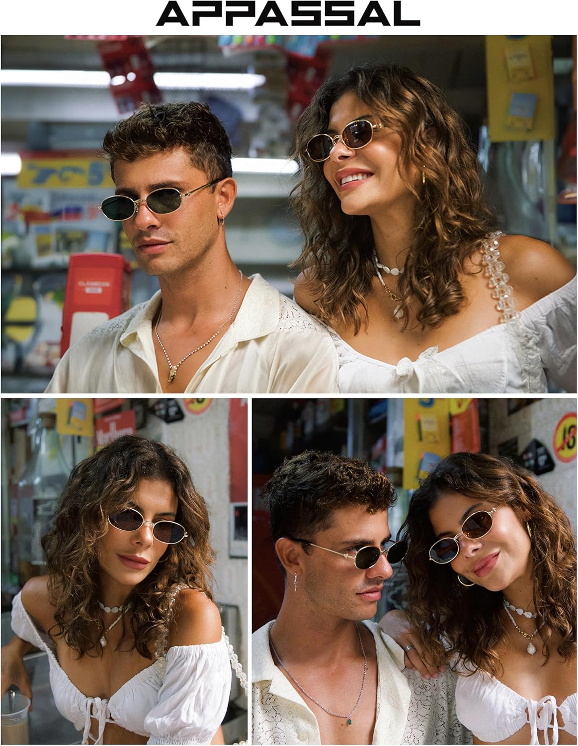 Appassal Retro Oval Sunglasses for Women Men Trendy Designer 90s Vintage Y2k Sunnies AP3662 - Image 3