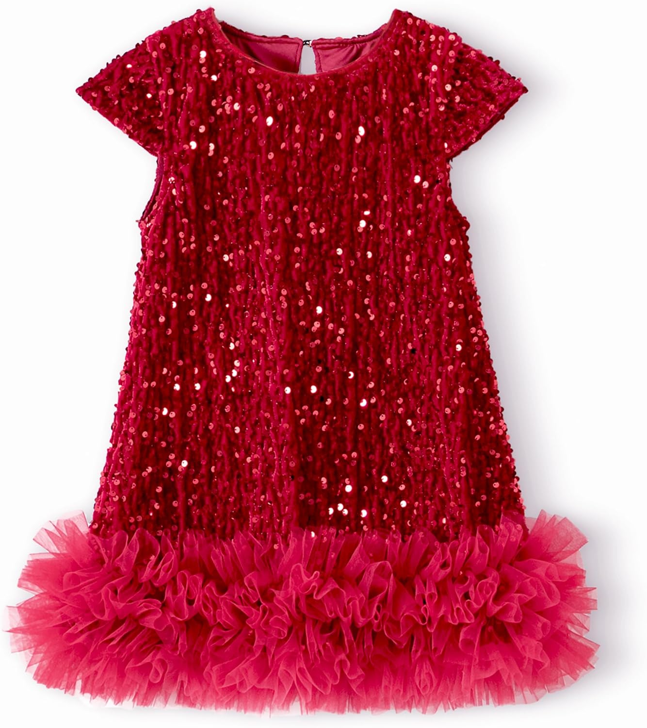 Miipat Toddler Girls Sequin Dress Sparkly Gown Party Dresses Little Kids A-Line Velvet Dress
