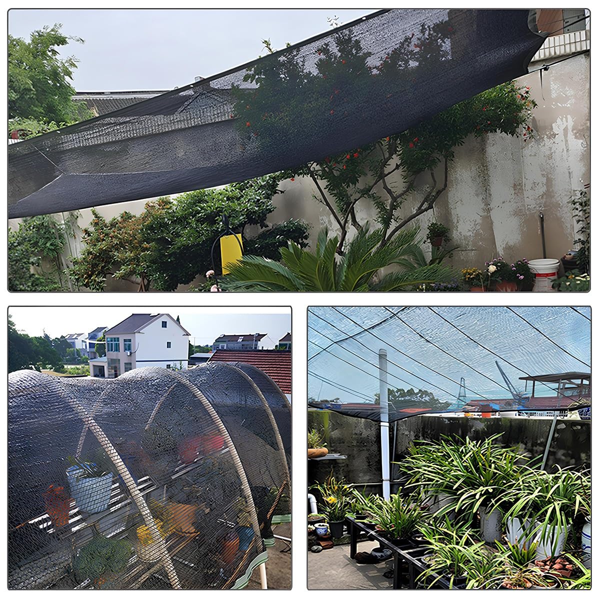 Heavy-Du dla roślin – czarna siatka ogrodowa z przelotkami, baldachim przeciwsłoneczny do szklarni, pogrubiony Eds, 5,0 x 8,0 m / 16.4 x 26.2ft dla optymalnej ochrony roślin