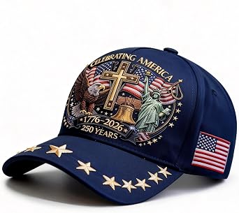 250 Anniversary USA Hat,Eagle Liberty Cross Printed Pattern