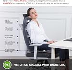 Snailax Massage Seat Cushion, Back Massage Chair Pad with Heat, Full Back and Thighs Massage with 10 Vibration Massage Motors, 2 Heat Levels, Christmas Gifts for men