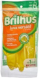 Brilhus - Luva de Látex Versátil, Tamanho G, Cor Amarela, Bettanin