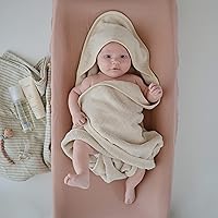 Vista 5 de Mushie Toalla con Capucha para Bebé Algodón Orgánico (Amarillo Otoñal)