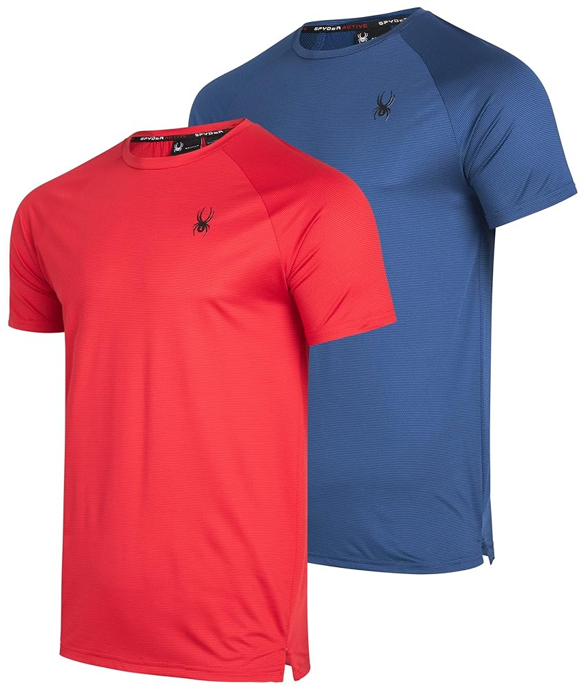 Spyder Men's Active T-Shirt - 2 Pack Performance Dry-Fit Spyder Men's Active T-Shirt - 2 Pack Performance Dry-Fit