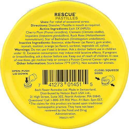 Miniatura 2 de Bach Rescue Pastilles Flor de saúco naranja, 1.7 oz