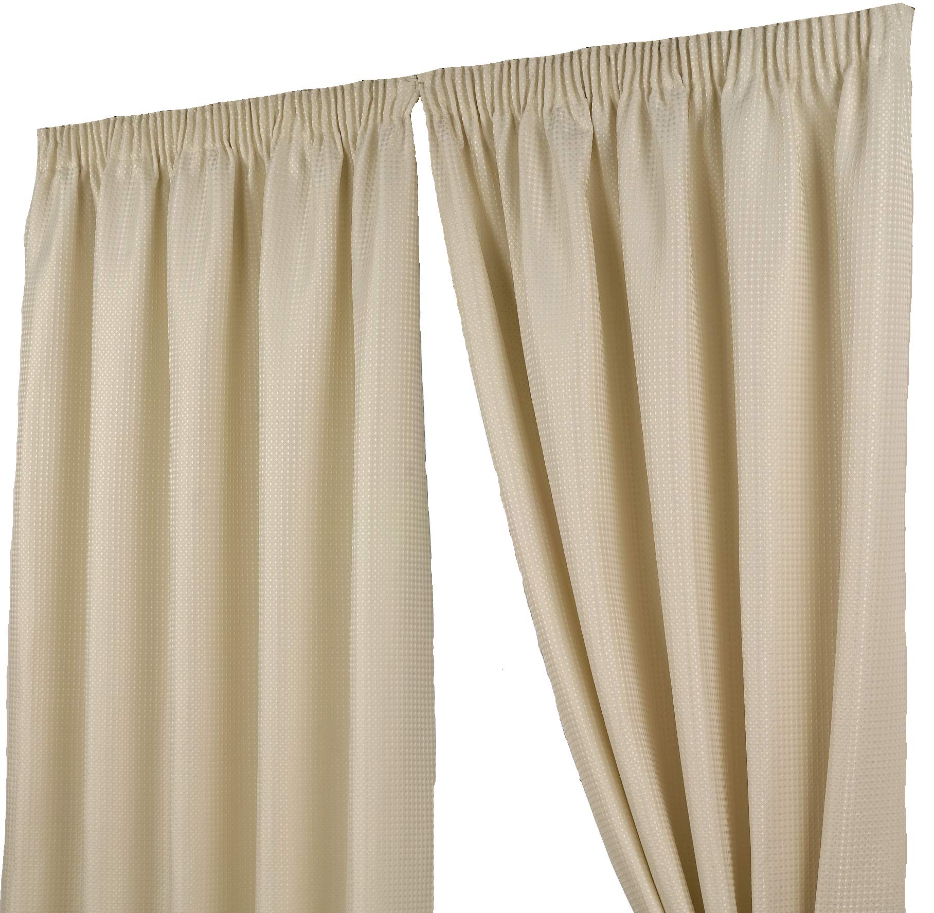 Impressions Luxury Waffle Effect Lined Pencil Pleat 3” Tape Top Curtains Set[Natural,46” x 54” (116cm x 137cm)], 46x54
