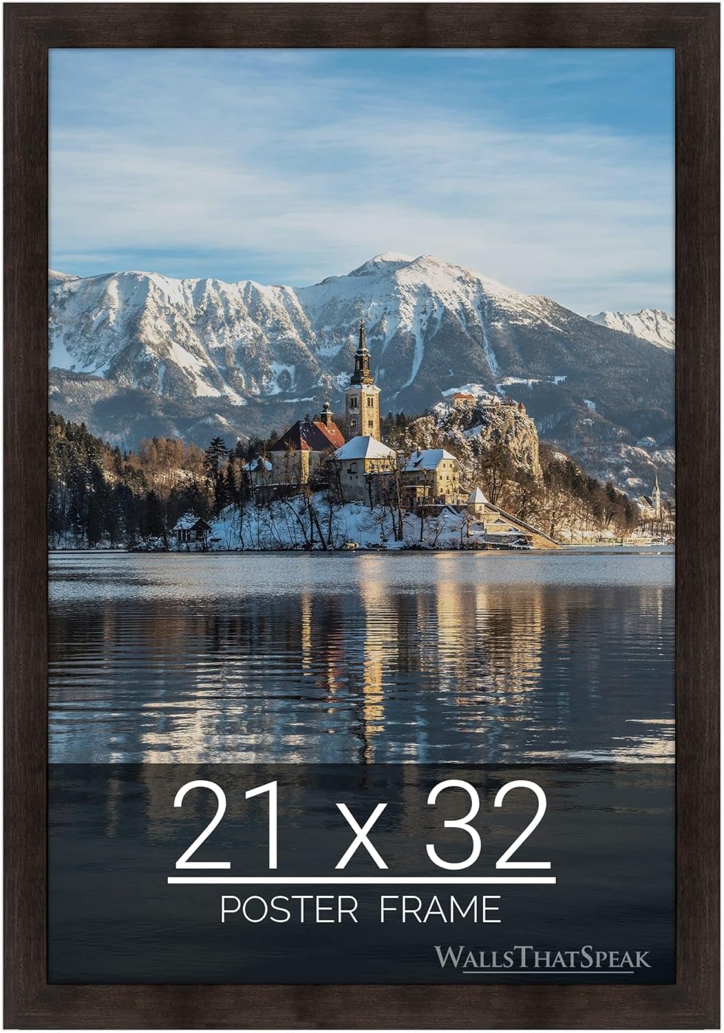 wallsthatspeak 21x32 Espresso Brown Picture Frame for Puzzles Posters Photos or Artwork
