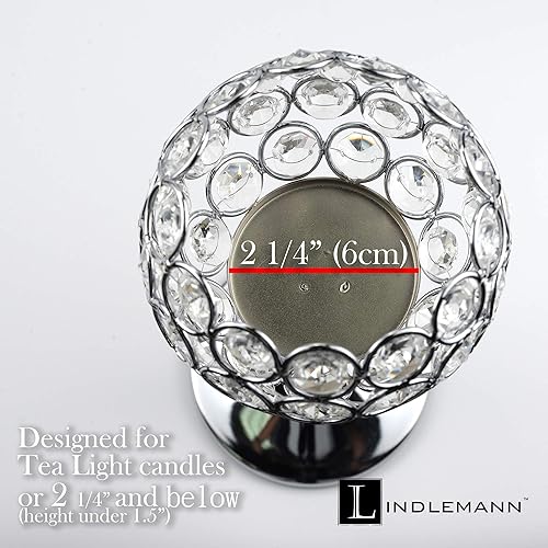 Miniatura 6 de Tall Silver Candle Holders for Table Centerpiece Set of 2 13" + 10" - Bling Candle Holders, Silver Crystal Candle Holders - Includes Candle