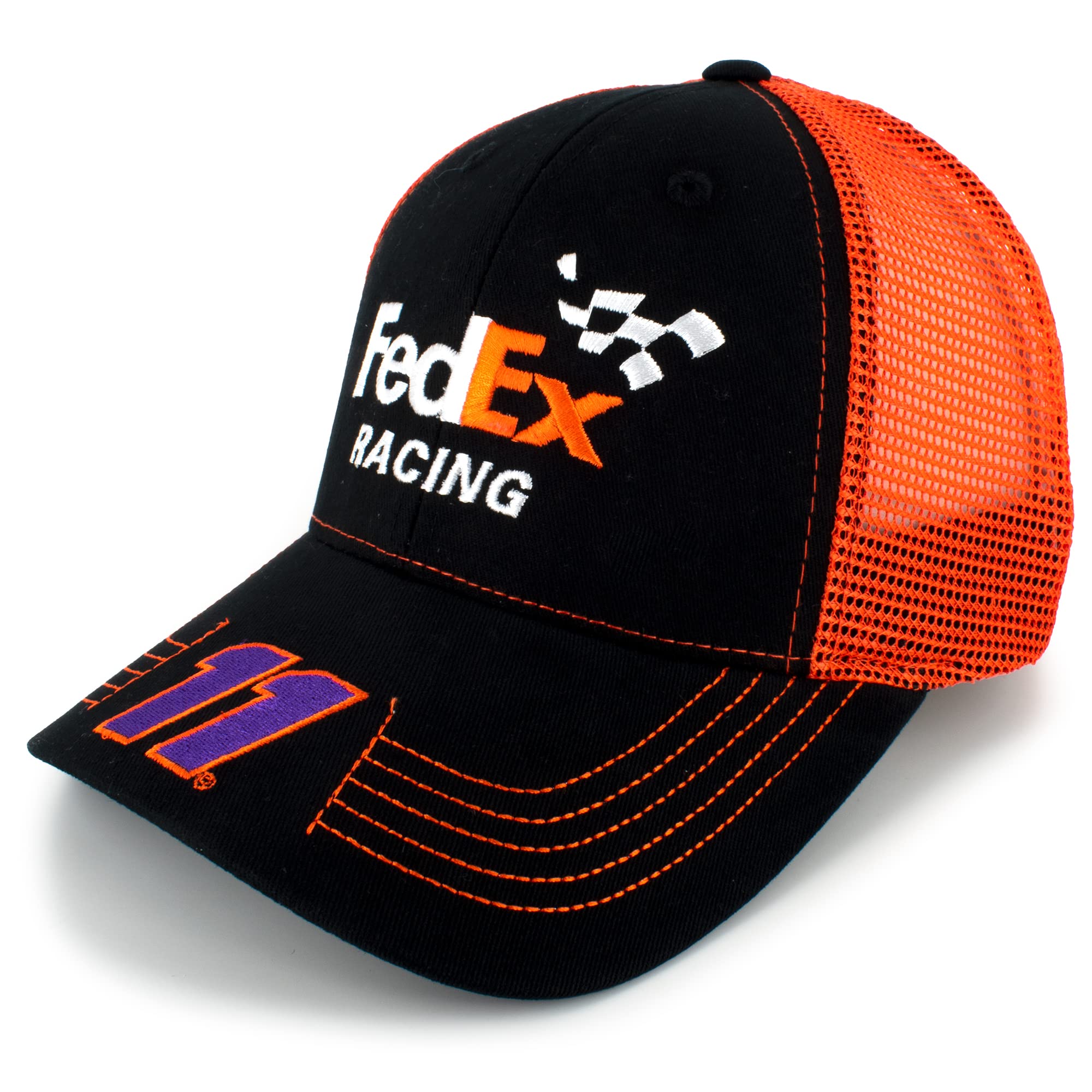 Checkered Flag SportsCheckered Flag Victory Lane Sponsor Team Mesh Hat Black/Orange
