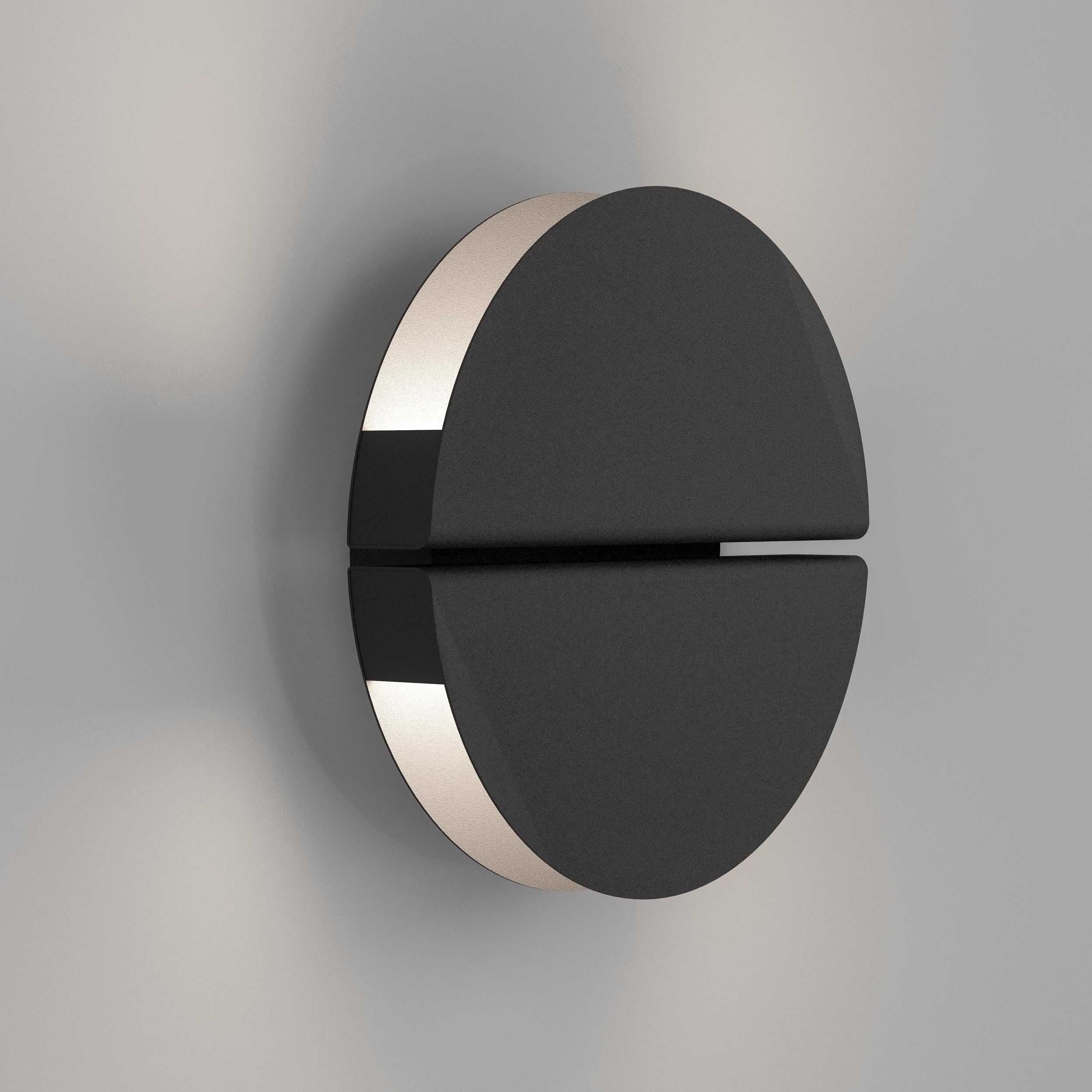 EGLO LED Wandlampe Pianosa, Wandleuchte innen mit indirekter Beleuchtung | runde Schlafzimmerlampe aus Metall in Schwarz, warmweiß - kaltweiß, Ø 18 cm