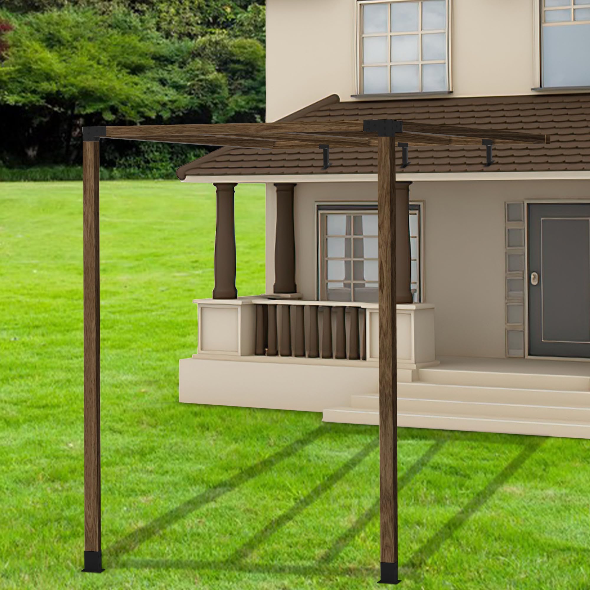 Pergola Attached To Roof Bracket SkyLift Hardware Roof Riser System