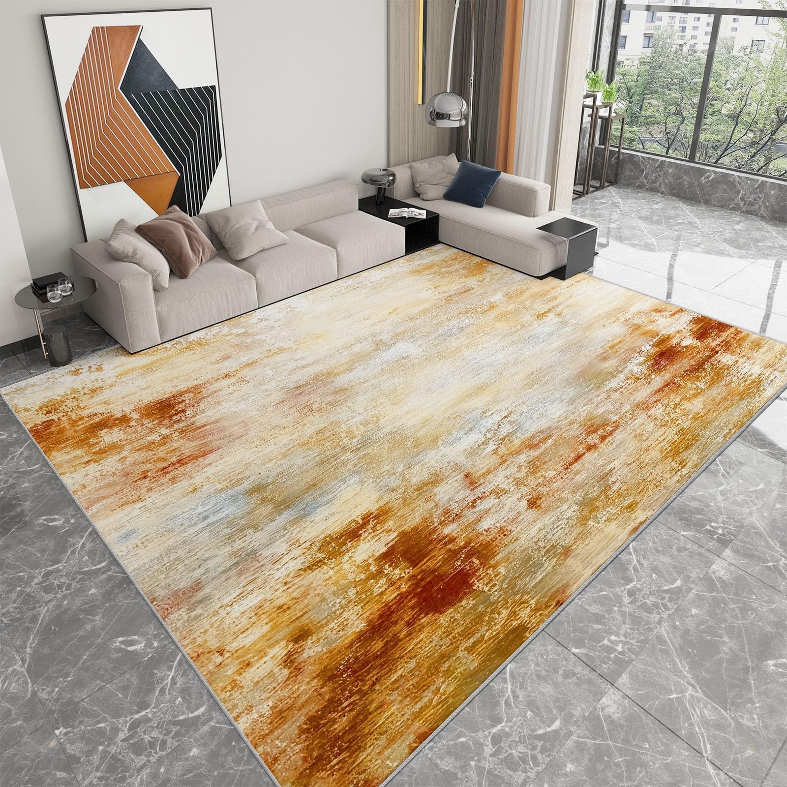 Tapis de salon moderne marron pour chambre et maison