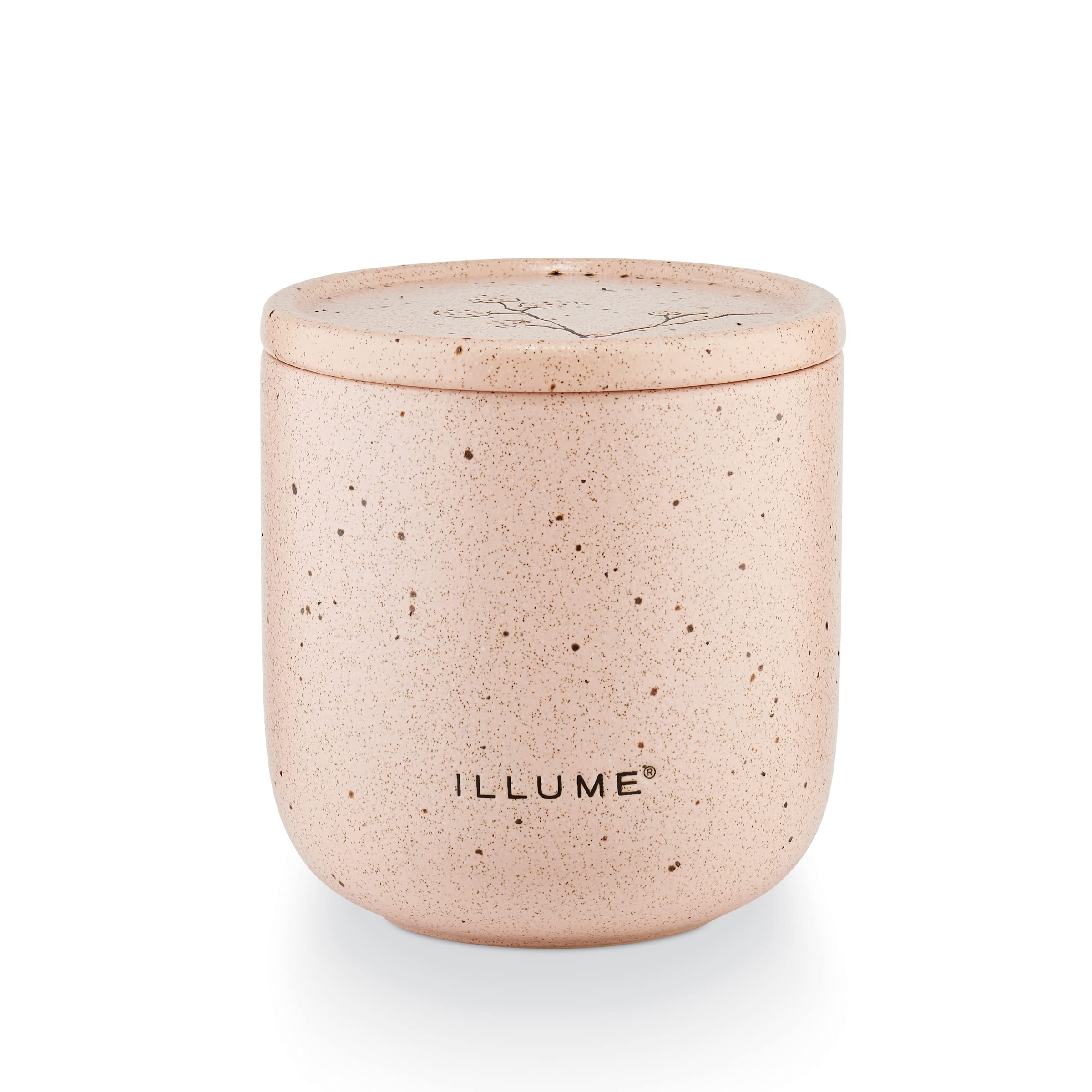 Illume Elemental Collection Rosewood Cassis Medium Candle Outdoor Ceramic, 7" L x 4" W x 2" H