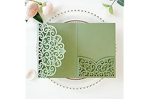 Elegant Sage Green 5x7 Tri-Fold Wedding Invitations