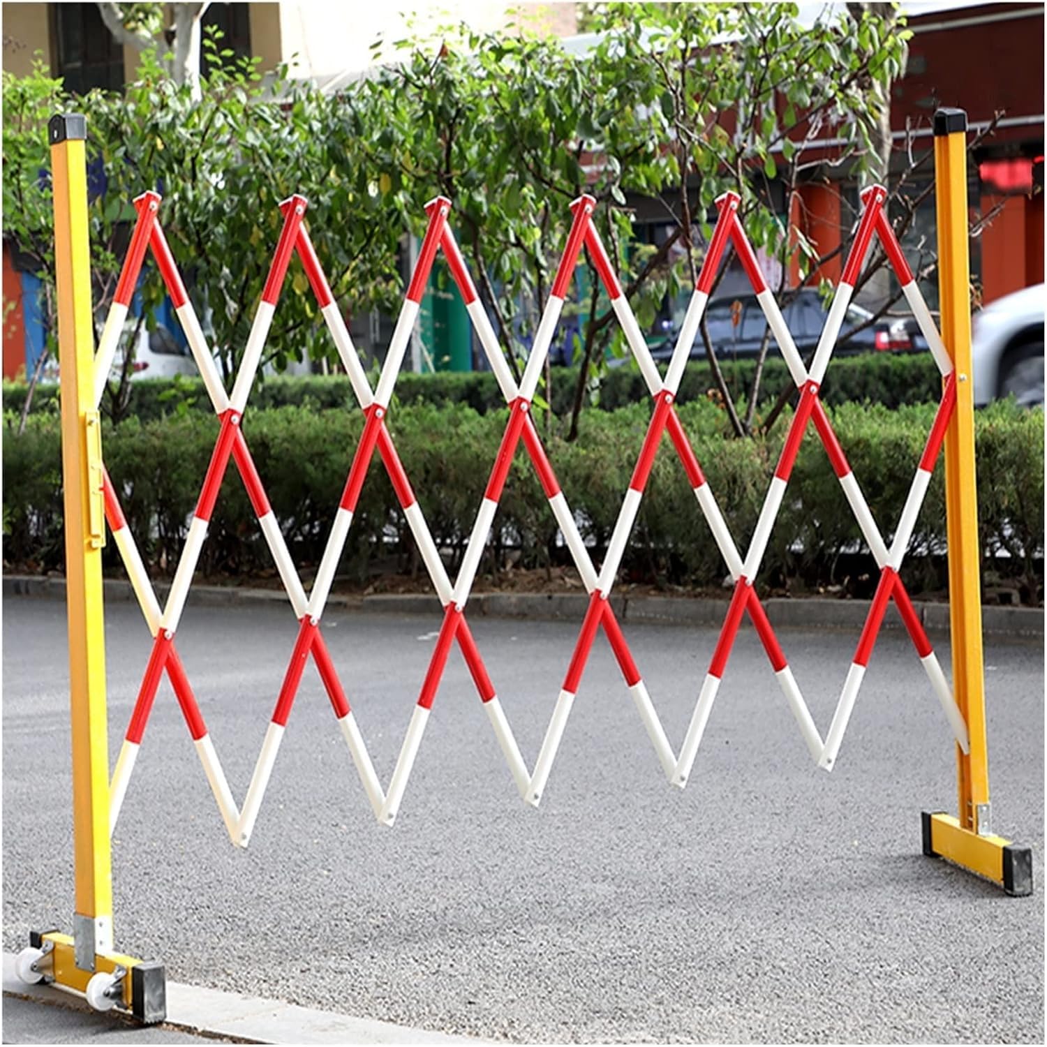 Barrière de sécurité extensible rouge en métal portable de 1,2x2m