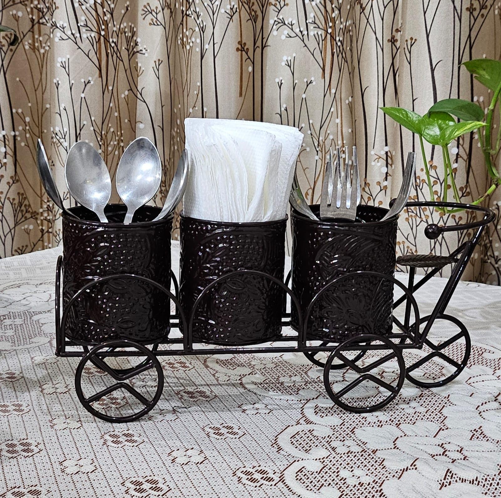 R.R.V. International Metal Kitchen Cutlery Holder Spoon And Tissue Holder For Dining Table (Set Of 3), Cutlery Stand (Dark Brown) (B0DB8J5ZNJ) Amazon Price History, Amazon Price Tracker