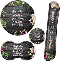 Vista 8 de Reposamuñecas para teclado + alfombrilla para mouse + reposamuñecas para mouse + posavasos, espuma viscoelástica ergonómica, juego de 4 alfombrillas