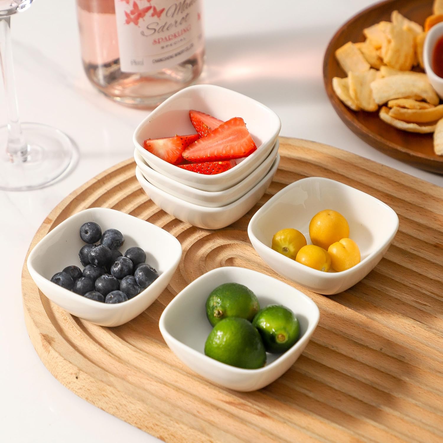 UIBFCWN 2oz Ceramic Dip Bowls Set, 20 PCS Soy Sauce Dish, Dipping Sauce Bowls/Dishes, Mini Square Serving Bowl for Side Dish, BBQ, Ketchup, Charcuterie Condiment image 4