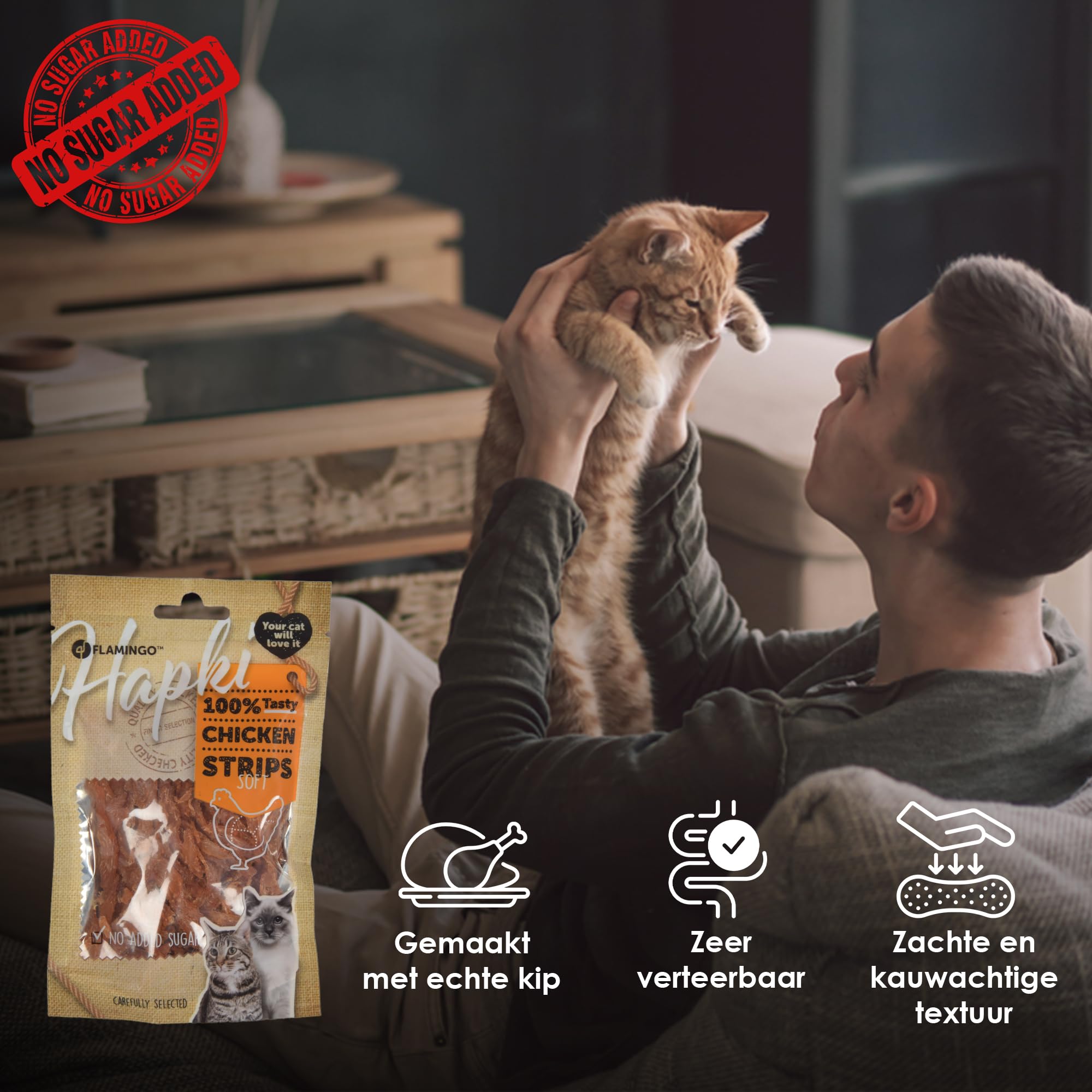 Mega Offre avec 9 Sacs de Snacks pour Chat Au Poulet | Sans Céréales Sans Sucre Ajouté | 85G Par Sac | Friandise Idéale Pour Chats Riches En Protéines, Délicieuses Et Saines Avec Ingrédients