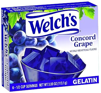 صندوق Welch Concord Grape Gelatin Mix 3.99oz (حزمة من 12)