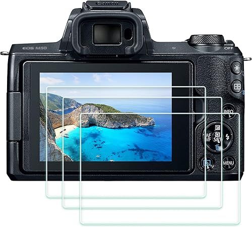 Protector de pantalla para Canon EOS M50 Mark II, 0.012 in 9H dureza resistente a los arañazos protector de pantalla de vidrio templado, compatible
