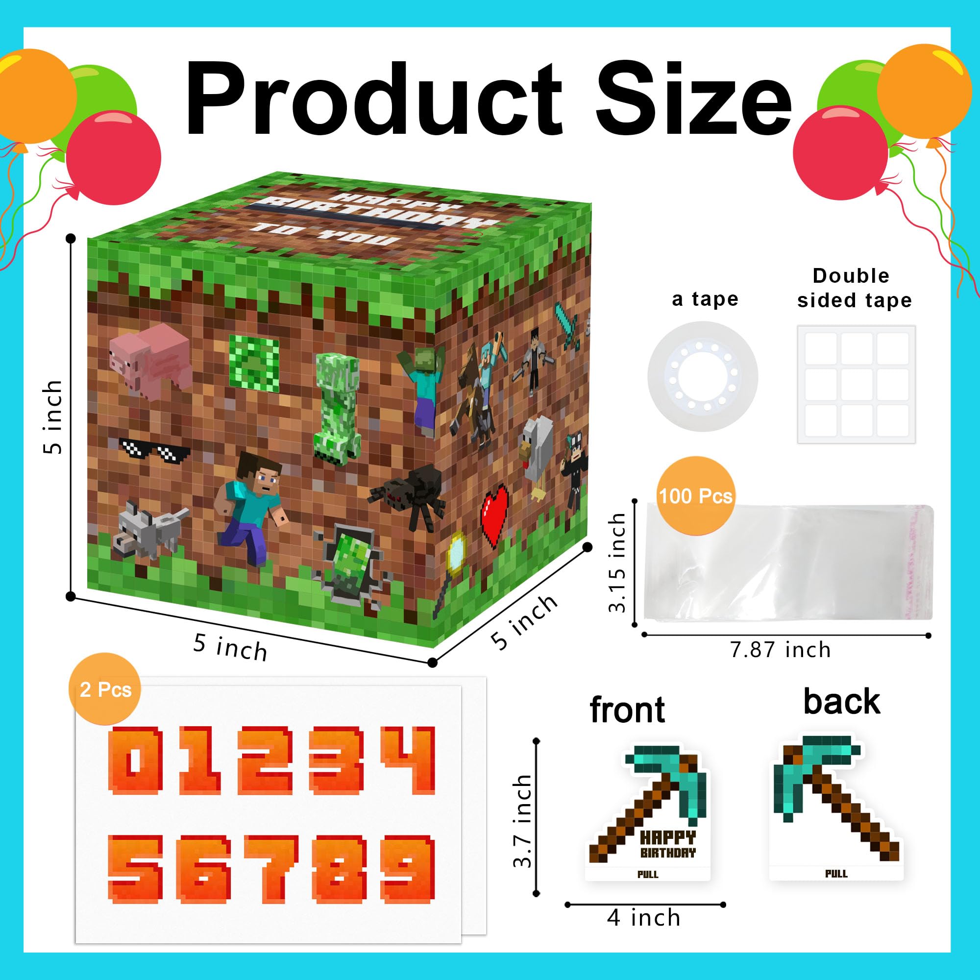 Surprise Money Box Gift Pull - Happy Birthday Money Box for Cash Gift Set Included 100Pcs Transparent Bags, Fun Birthday Gift for Friends, Game Lover Birthday Gifts for Women Men