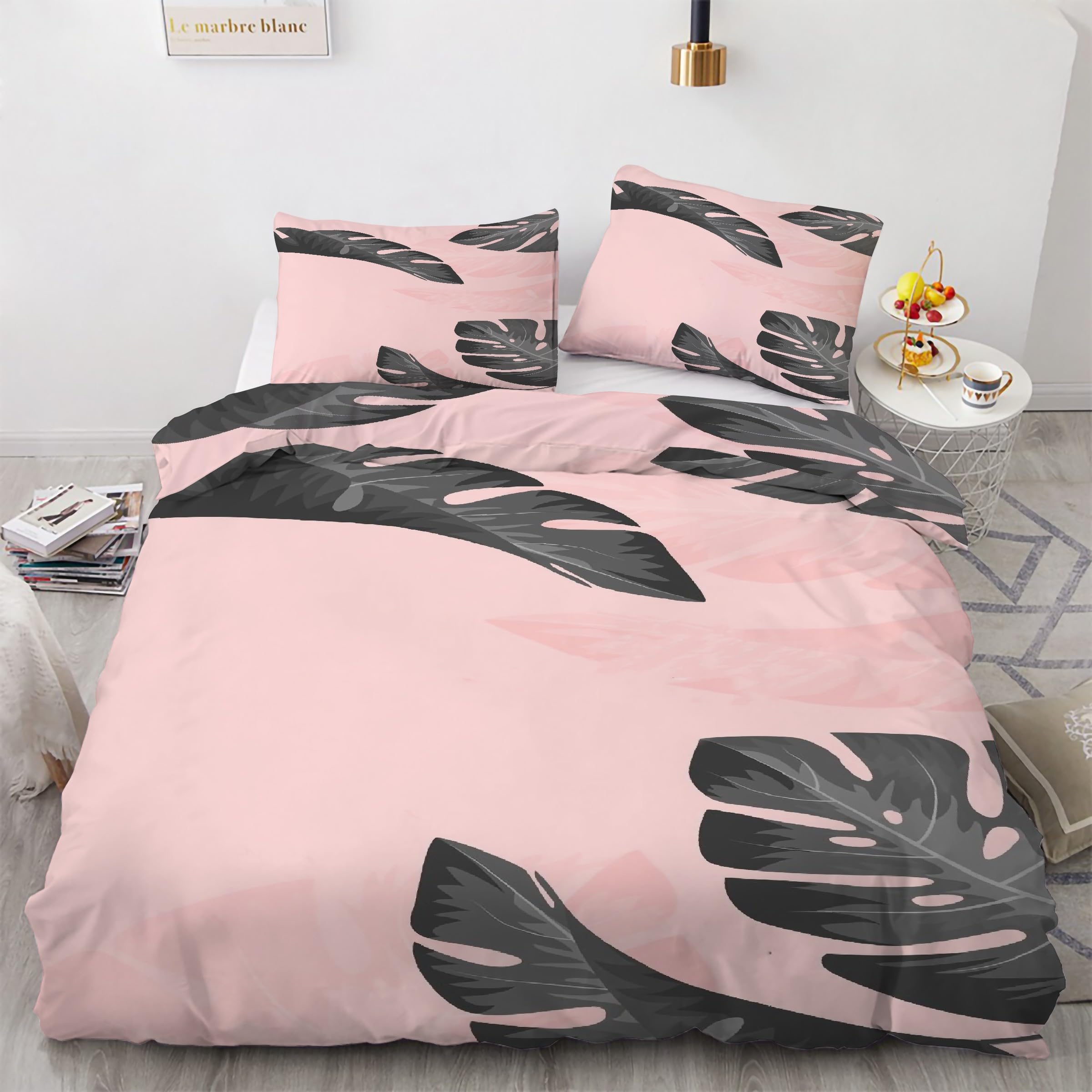 Housse de couette 200x200 monstera anti-transpiration en microfibre