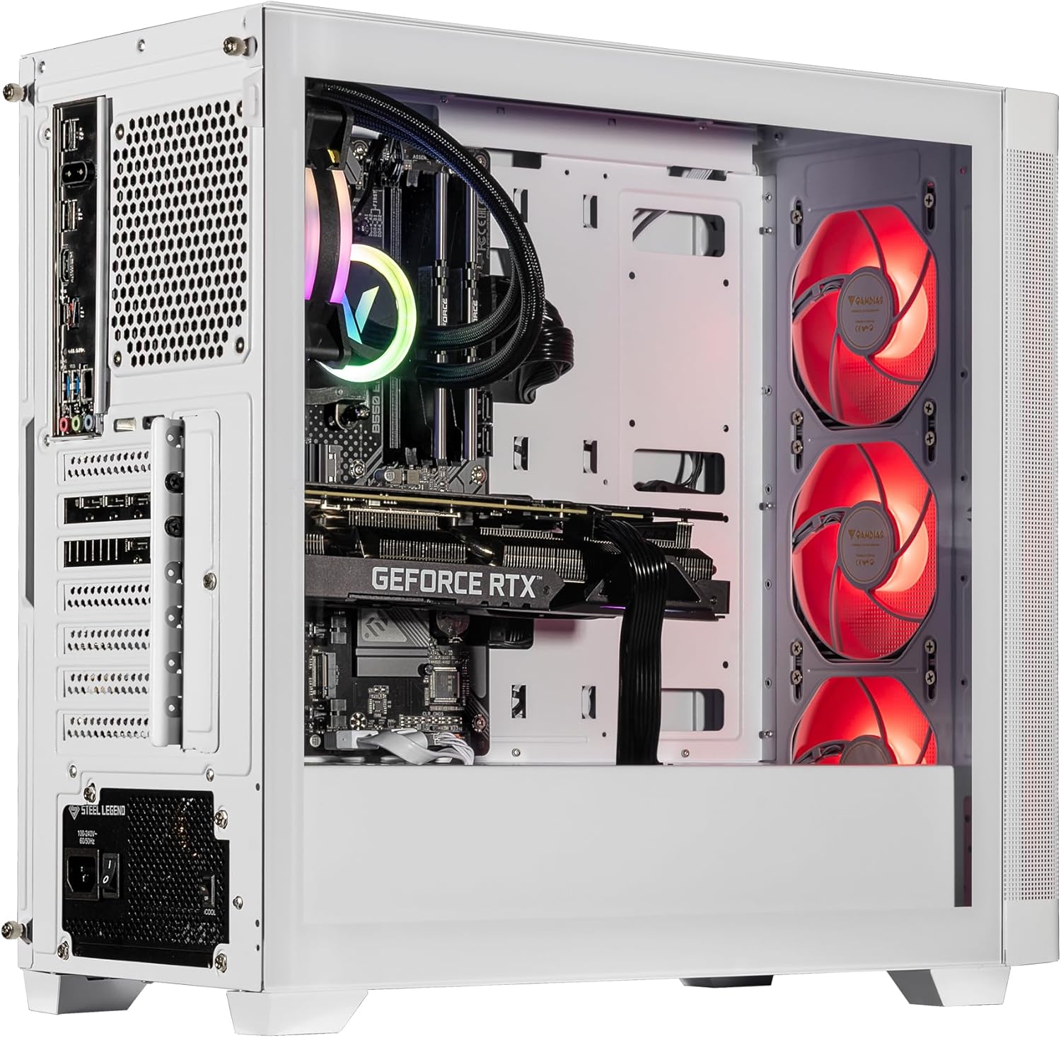 Velztorm White Pilum Custom Built Gaming Desktop PC (AMD Ryzen 7 5700X, GeForce RTX 5060, 32GB DDR4, 1TB PCIe SSD, RGB Fans, 120mm AIO, 750W PSU, WiFi 5, Bluetooth 5.0, RJ-45, Win 11 Home)