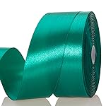 YASEO 1 1/2 Inch Teal Solid Satin Ribbon, 50 Yards Craft Fabric Ribbon for Gift Wrapping Floral Bouquets Wedding Party Decoration