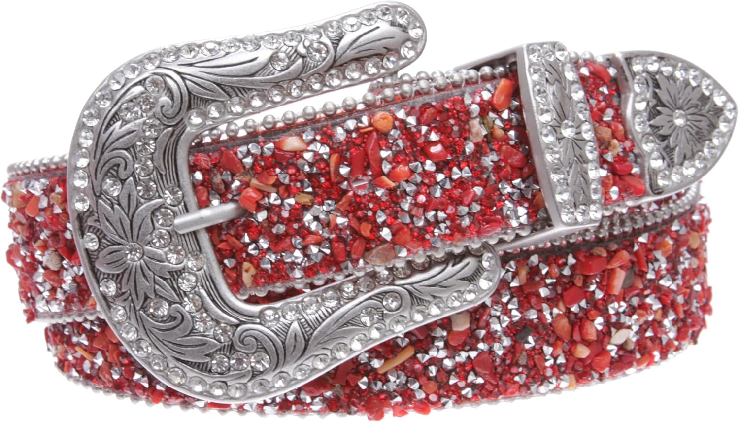 Beltiscool Western Cowboy Rhinestone Bling Mesh Stone Belt - Multi Color Options