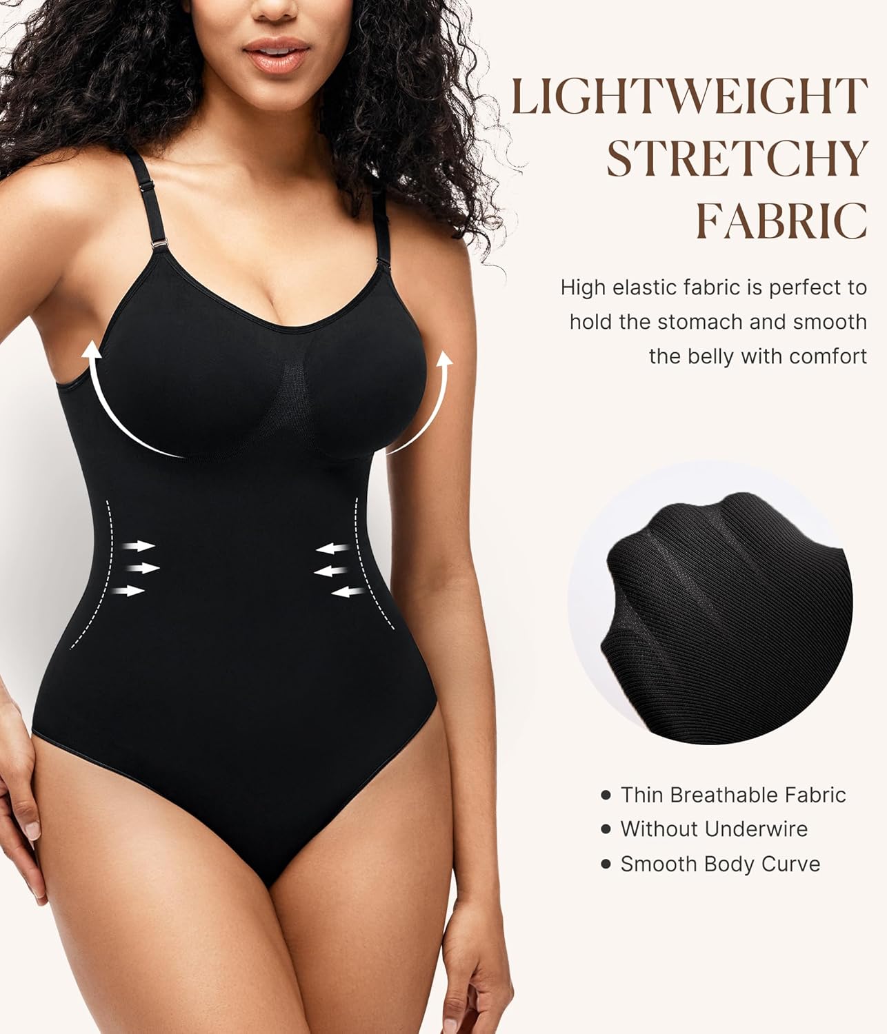 BRABIC Bodysuits for Women Tummy Control Shapewear Seamless Round Neck Butt Lifter Body Shaper Tank Top - Image 2
