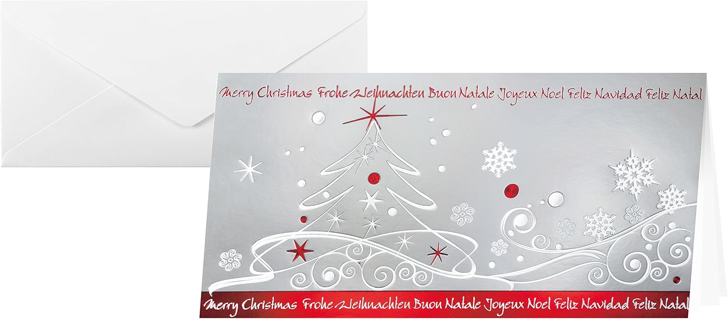 Sigel DS393 Christmas Cards (incl. envelopes), Winter Breeze, DL (2/3 A4), 10 cards