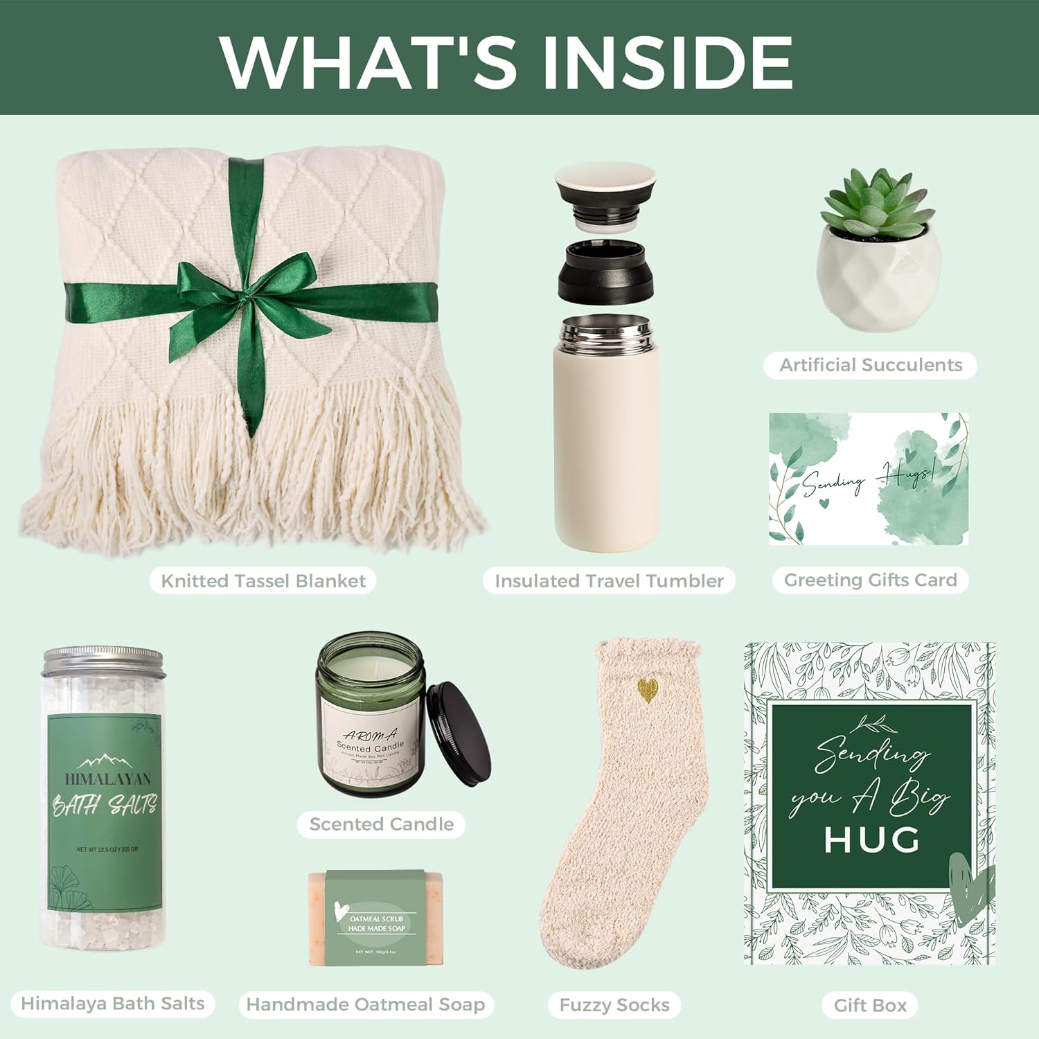 Get Well Soon Gifts for Women with Sending Hug Theme, Sympathy Gift Baskets, Inspirational Gift Package for Women, Self-Care Gifts Relaxing Presents After Surgery for Her Mom Wife Sister Friend - Image 3