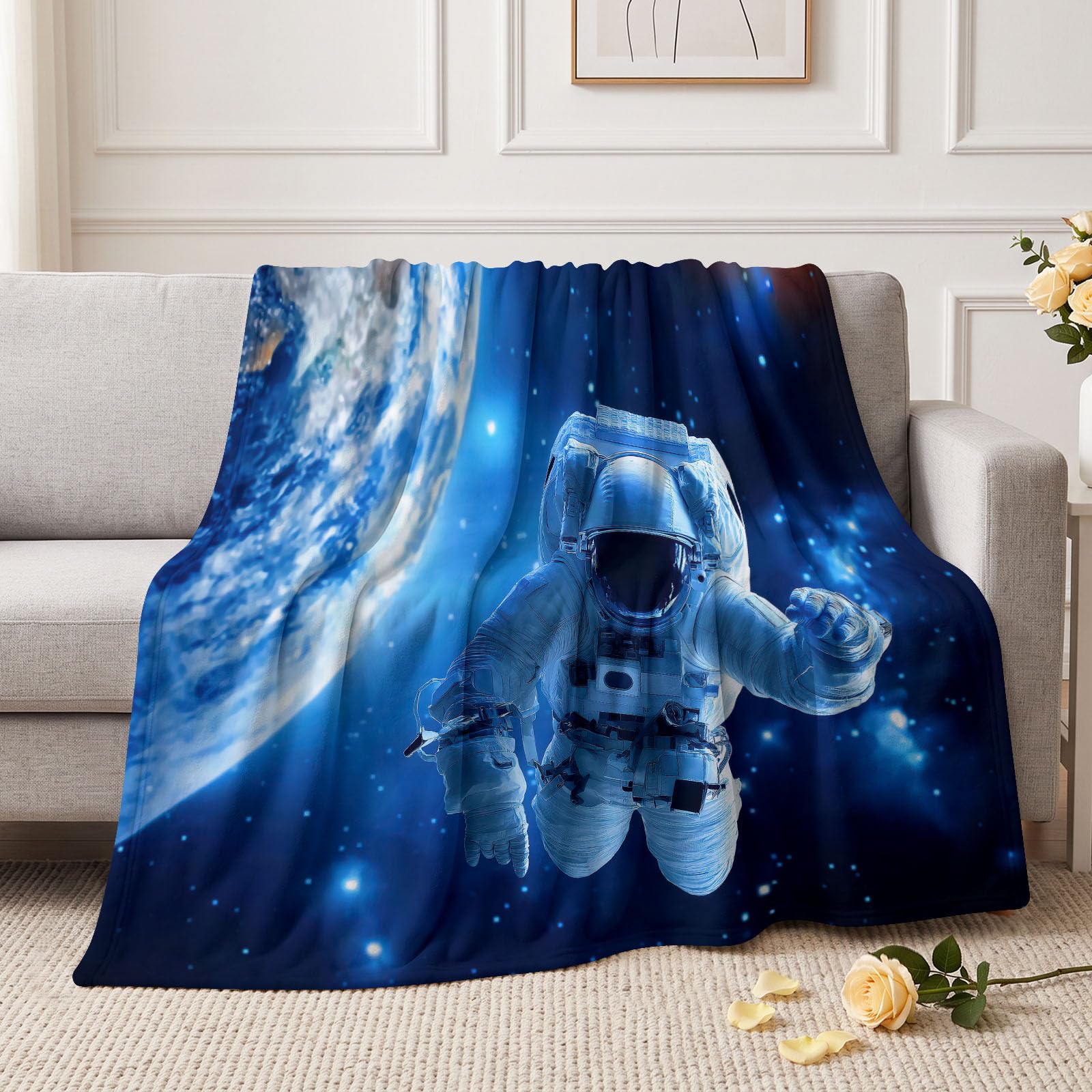 Koc Space Universe 150 x 200 cm, miękki, na sofę, łóżko, flanelowy koc