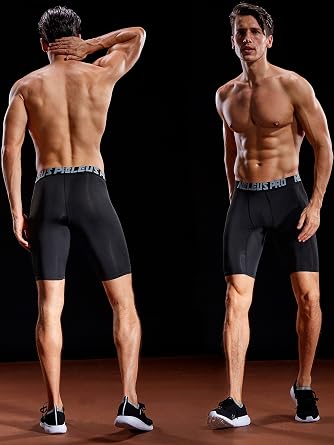 NELEUS Men's 3 Pack Performance Compression Shorts