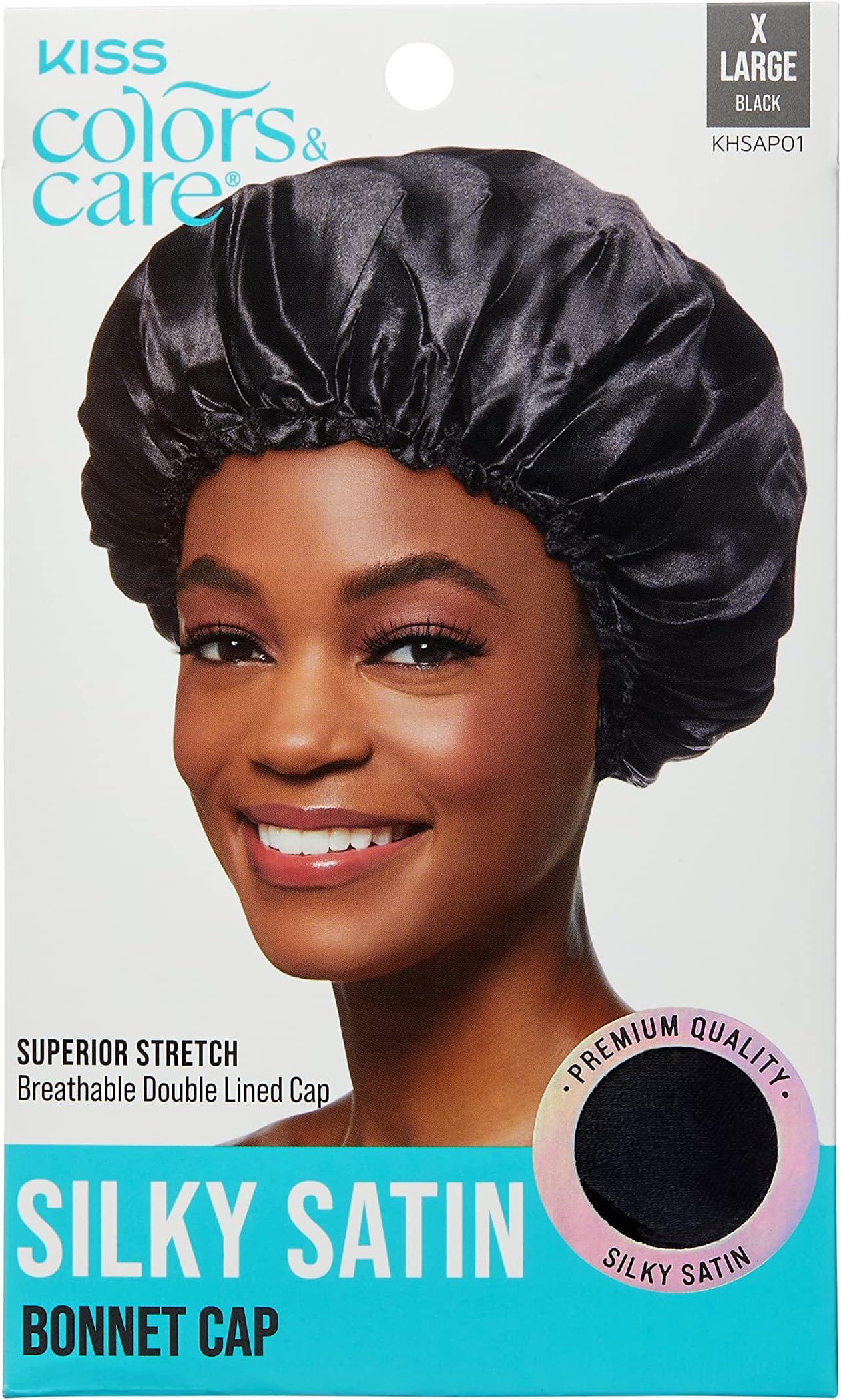 KISS COLORS & CARE Silky Satin Cap, XL, Protective